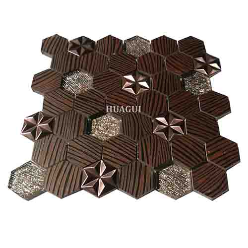 Rustic Panel Wood Mosaic factory   HG-WT001