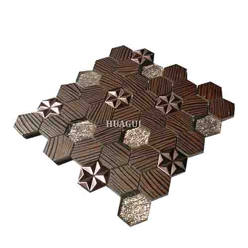 Rustic Panel Wood Mosaic factory   HG-WT001
