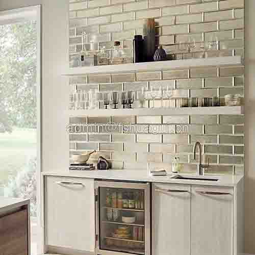 Silver glass mosaic tile