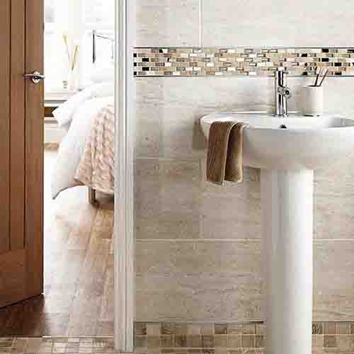 HG-BF004 Cream glass mix mother of pearl shell mosaic bathroom tile-2