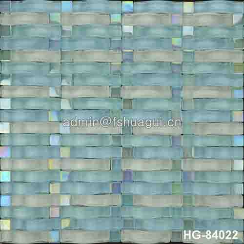 China manufacturer of 3D wave crystal glass mosaic tile for kitchen backsplash