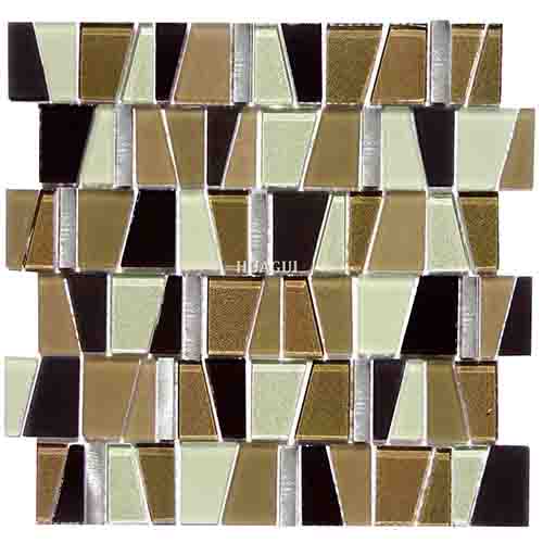 Frosted glass metal mosaic decoration for special interior walls