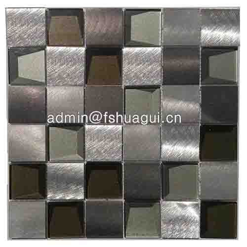 Unique 3D tiles black and silver glass mosaic kitchen tile backsplash 2018 HG-WJ416
