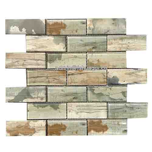 Environmentally friendly recycle inkjet glass mosaic brick tile