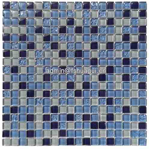 HG-815002  Crystal glass blue glass mosaic for swimming pool tile 