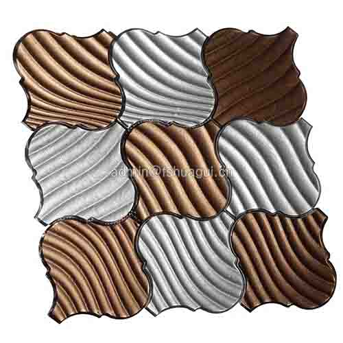 Crystal irregular lantern texture glass mosaic tile for floor