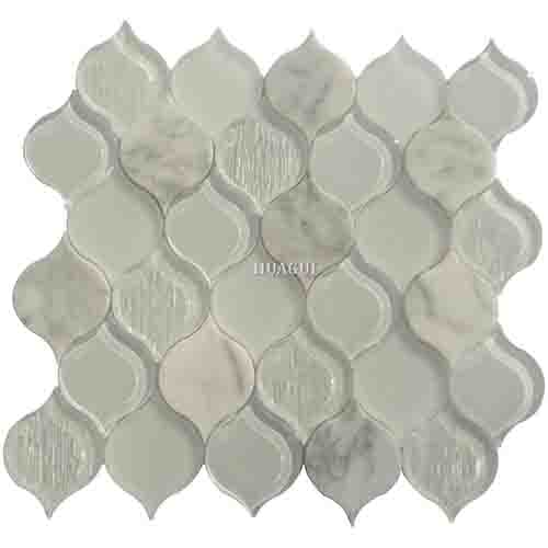 USA hot sale white backsplash lantern glass and stone mosaic tile for wall