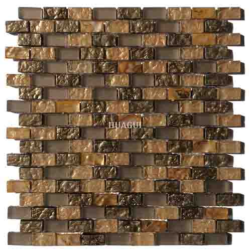 Gold mother of pearl glass mosaic kitchen backsplash tile