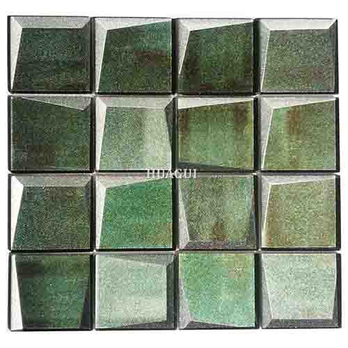 Green glass 3D mosaic tile kitchen backsplash tile Toronto