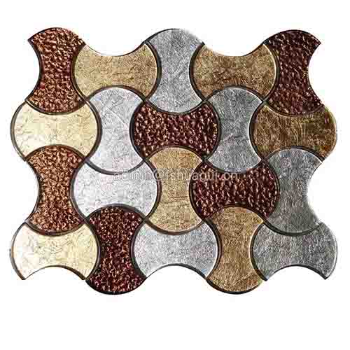 Stylish ornate glass mosaic kitchen backsplash tile