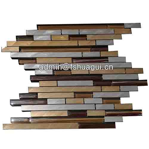 Strip metal glass mosaic aluminum tile kitchen tile for house wall backspalsh