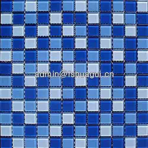 Glass mix blue colors swimming pool mosaic glass tile HG-423010