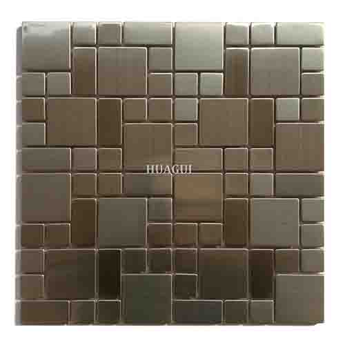 Stainless steel brick mosaic metal wall backsplash tile for sale