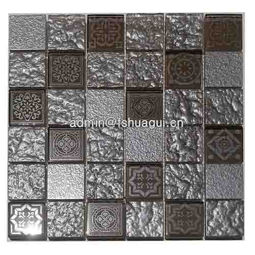 American Onyx Gold Glitter Glass Brick Wall Border Splashbacks mosaic tile HG-WJ421