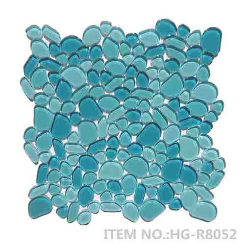 River rock pebbles glass bathtub mosaic tile for shower room HG-R8060