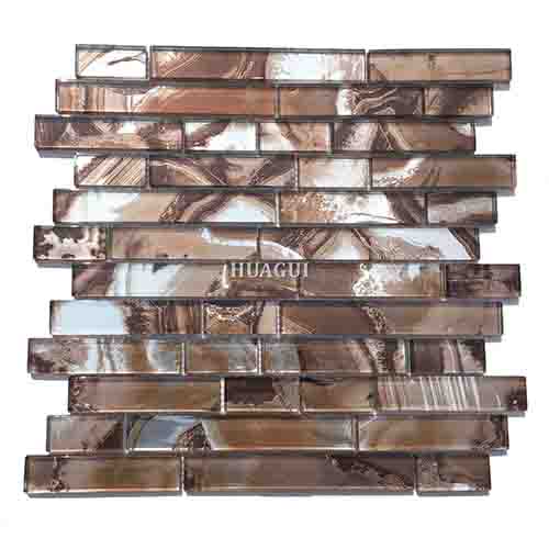 Brown glass mosaic tile for modern kitchen backsplash tile