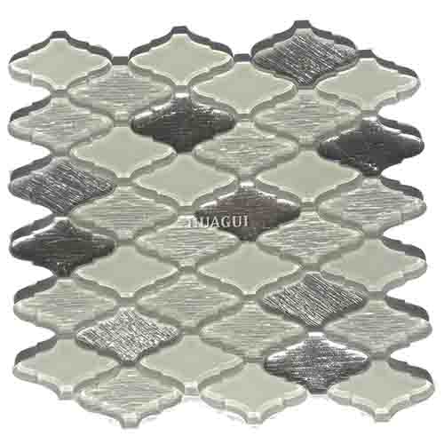 Los angeles gray and white water jet mosaic kitchen backsplash patterned