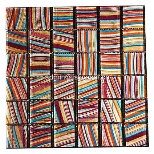 Iridescent Mosaic Tile Glass Backsplash Rainbow Kitchen Designs Multicolor Crystal Bathroom Wall Tiles