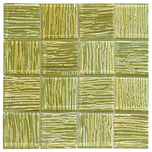 Painted grain with glossy crystal glass tiles patterned
