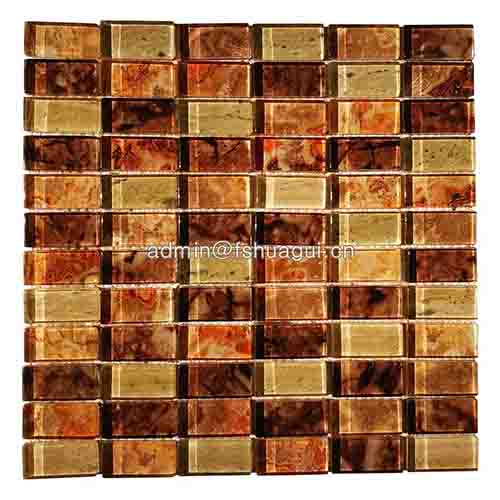 Luxury gold inkjet crystal glass mosaic tile design ideas