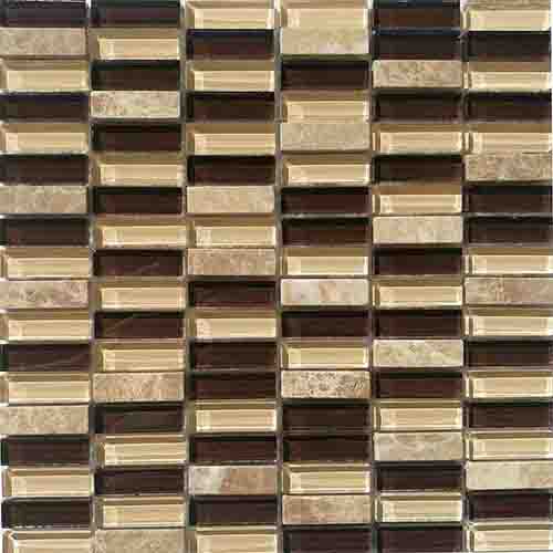 Emperador marble mix glass mosaic tiles kitchen wall backsplash HG-ES003