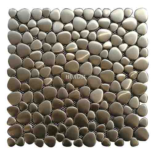 12''*12'' multi rounds stainless steel pebble mosaic tile in UK
