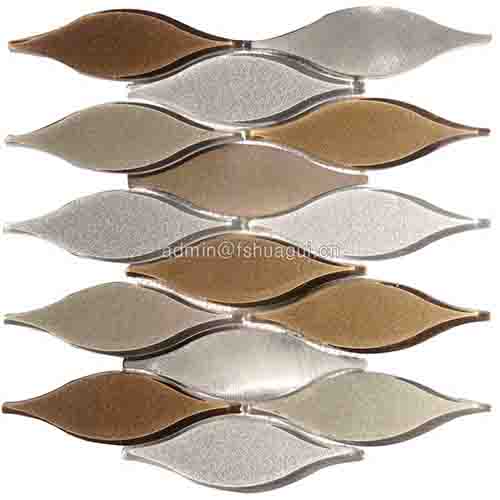 Beveled effect silver shinning lantern style glass mosaic tile