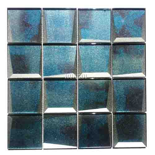 73''*73'' beveled blue best mosaic glass polished tile backsplash idea
