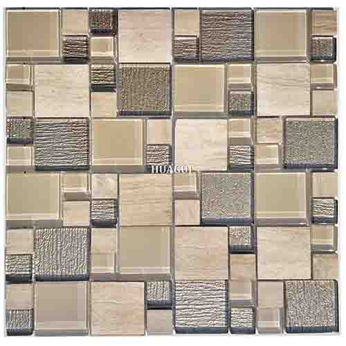 Interior wall wood grain stone mixed glass mosaic backsplash vancouver wall tile
