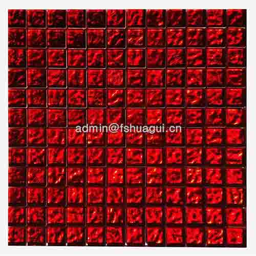 Square red crystal glass mosaic wall decoration tile backspalsh tile