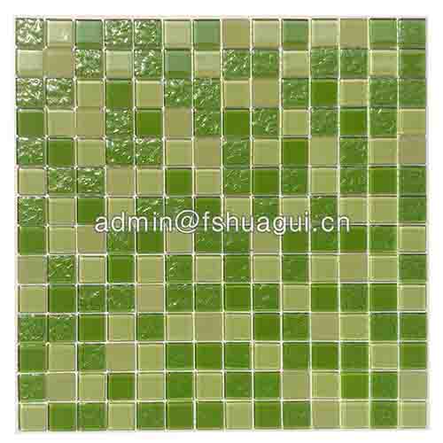 Fresh green anti-slip glass mosaic bathroom tiles Singapore HG-420011