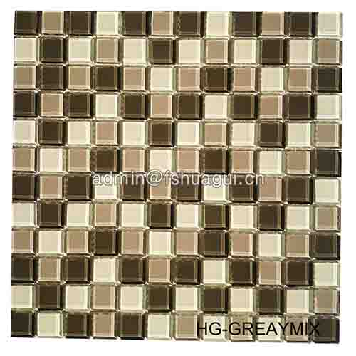 Interior decoration room grey crystal glass mosaic tile