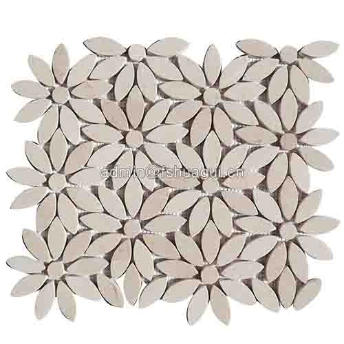 Factory price natural water jet marble stone mosaic tile for interior