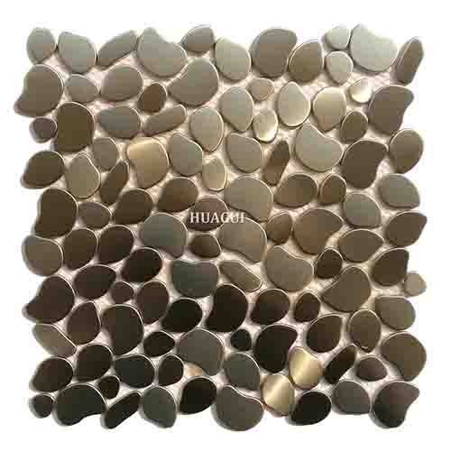 Modern river rock pattern stainless steel mosaic tile kitchen backsplash wall