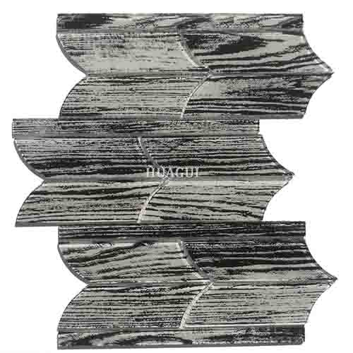 Atlanta black unique shapes glossy glass mosaic tile