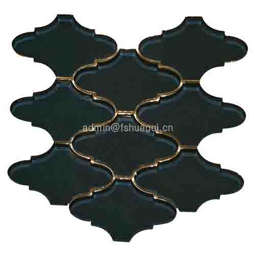 Luxury black lantern mosaic pattern backsplash decorative tile