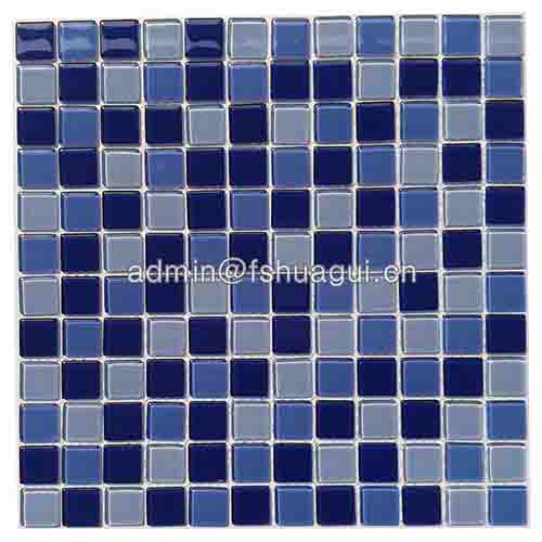 Popular blue ocean glass mosaic swimming pool tile Florida HG-423010