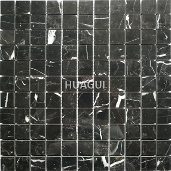 Rectangle Black Shape Marble Mosaic Tile Polished Mosaic Tile Bathroom Kitchen Wall Floor Tile