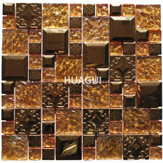 Metal Peel & Stick Subway Tile Kit in Print Stainless Steel Mosaic Tile 