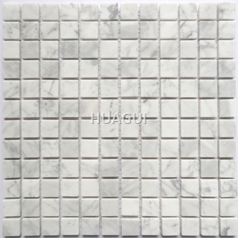 White Greek Mini Size Square  Shape Marble Mosaic Tile Polished Kitchen Backsplash Bathroom Floor Tile