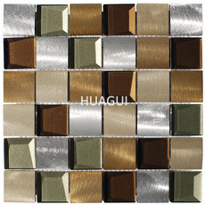 Metal Peel & Stick Subway Tile Kit in Brushed Champagne Aluminum Material