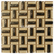 High Quality Mosaic Tile Sheet Kitchen Glass Mosaic China factory Supply 