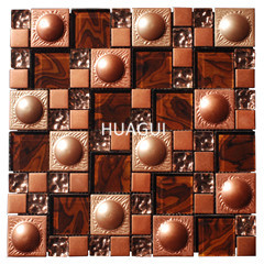 Backsplash Wall Paneling Field Glass Mosaic Tile in Rose Gold Ceramic Mosaic Tile Home Decoration Tile
