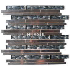 Metal/Glass Mosaic Tile Stainless Steel Metal Mosaic Tile in Gray/Silver  Home Decoration