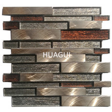 Metal Size Mixed Material Mosaic Tile Mxed Wall Paper Mosaic Backsplash