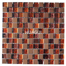  Glass/Stainless Steel Mosaic Tile Mixed Color Backspalsh Tile