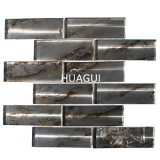 Backsplash Wall Paneling Field Tile in Antique Grey Glass Mosaic Tile Subway Tile