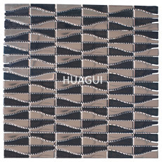 Iregular Shape Stainless Steel  Metal Mosaic Tile in Black & Silver Kithcen décor material