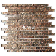 New Design Glass Mosaics Tiles  Mirror Glass Long Shape Foil Mosaics Decoration Material