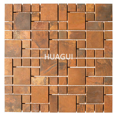 3D Effect Urban 48*48 Metal Mosaic Tile Metal Mosaic Tile in Brown Copper Material 
